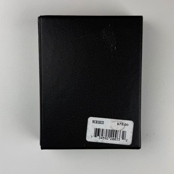 Macy's Men Onyx Bead Silver Tone Pave Barrel Accent Stretch Bracelet - Picture 6 of 6